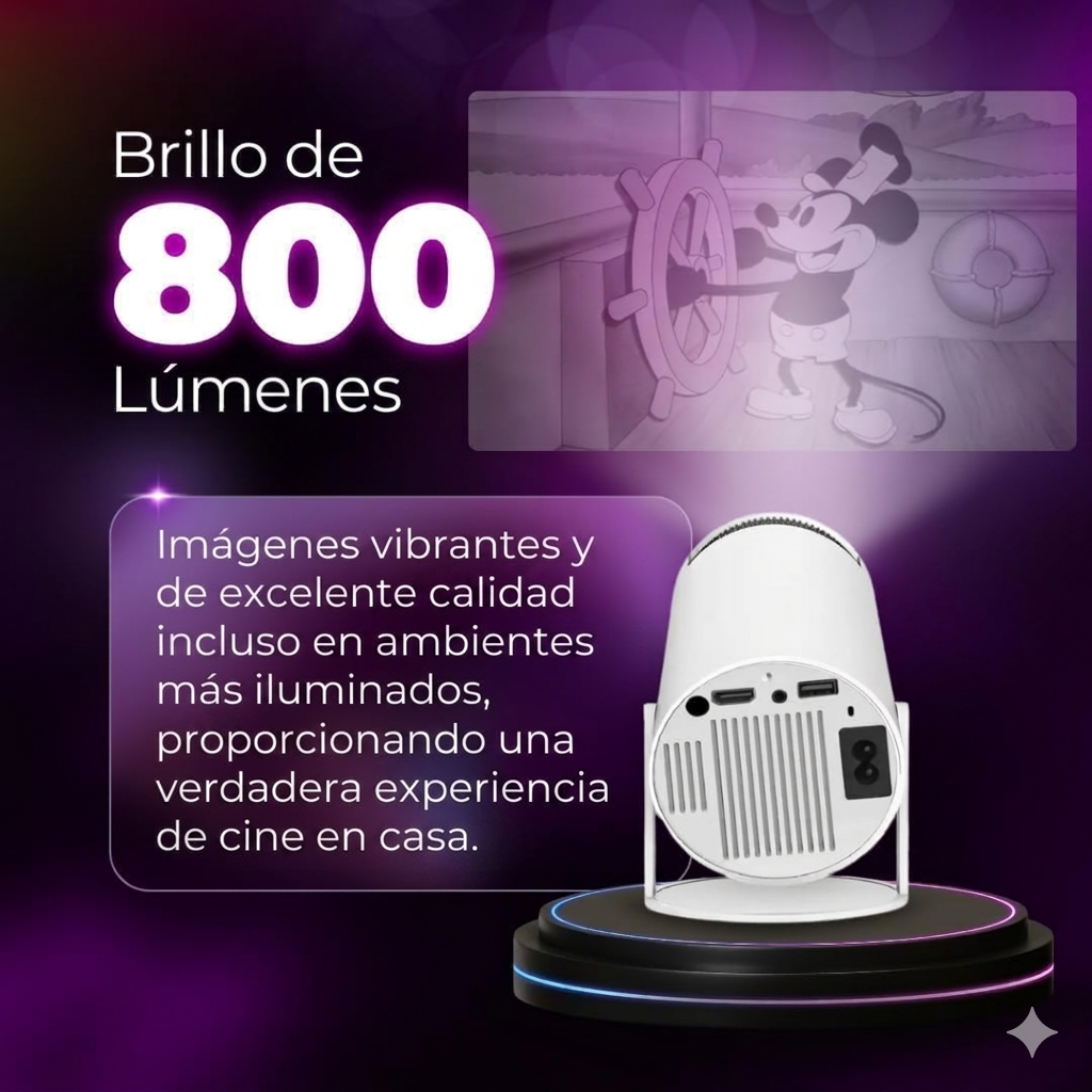 Mini Proyector Inteligente Android 11 y Wi-Fi Full Hd 4k