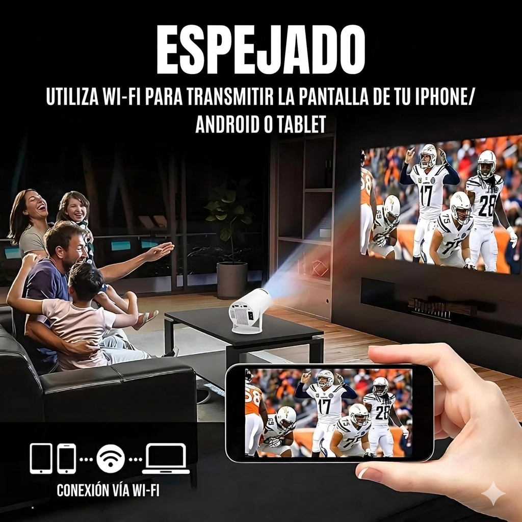 Mini Proyector Inteligente Android 11 y Wi-Fi Full Hd 4k